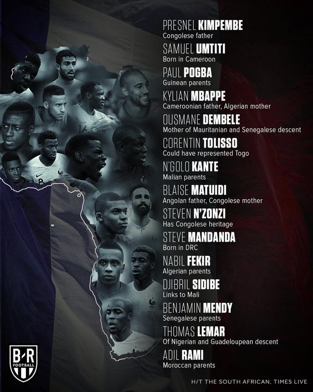 15名球员有非洲血统，法国夺冠整个非洲都嗨了