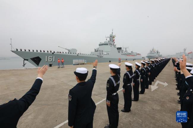 中国海军第40批护航编队从广东湛江起航奔赴亚丁湾