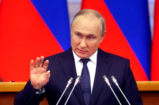 俄罗斯总统普京近期曾下令核武吓阻部队戒备。美联社