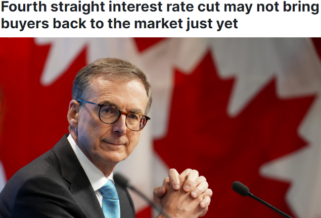 加國樓市積重難返 多次降息也沒用 加國樓市積重難返 多次降息也沒用