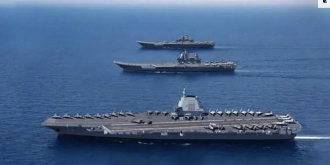 歼-35正式入列 中国海军舰载机编队飞行画面公开 歼-35正式入列 中国海军舰载机编队飞行画面公开