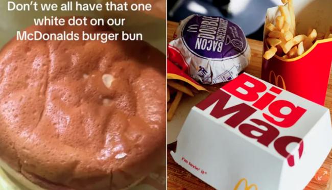 麦当劳汉堡底部“神秘白斑”是什么?答案是… 麦当劳汉堡底部“神秘白斑”是什么?答案是…
