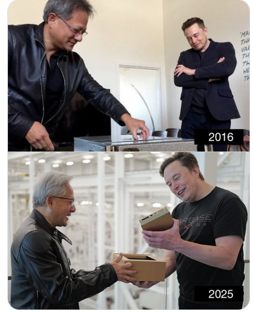 埃隆·马斯克同框黄仁勋,首富的体型引热议 埃隆·马斯克同框黄仁勋,首富的体型引热议