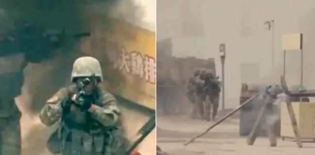 解放军巷战演习 背景出现这3个字 小粉红又嗨了 解放军巷战演习 背景出现这3个字 小粉红又嗨了