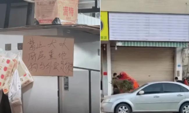 广东餐馆贴公告:“狗与外卖员勿进” 结果… 广东餐馆贴公告:“狗与外卖员勿进” 结果…