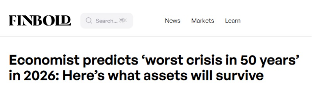 2026年将出现“50年来最严重的危机” 2026年将出现“50年来最严重的危机”