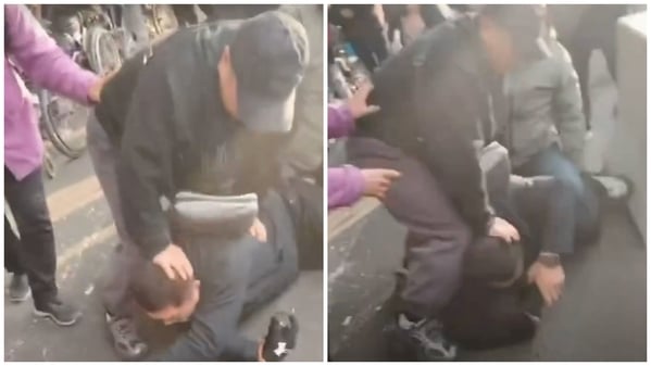 截访者被痛揍 网络一片喝彩声 截访者被痛揍 网络一片喝彩声