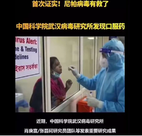 武汉病毒所“秒推尼帕病毒口服药” 网络炸锅 武汉病毒所“秒推尼帕病毒口服药” 网络炸锅