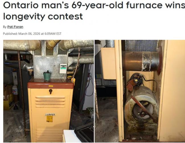 多伦多男子暖炉用了69年仍在运转 免费换新 多伦多男子暖炉用了69年仍在运转 免费换新