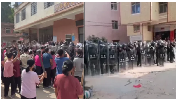 廣東爆發大規模抗議 當局急調上千警力維穩 廣東爆發大規模抗議 當局急調上千警力維穩