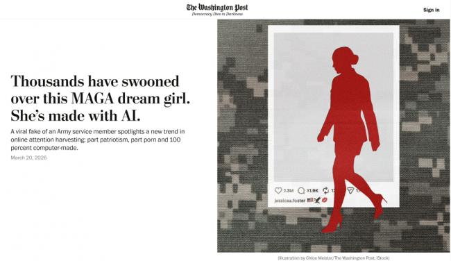 “美军女神”四个月狂揽百万粉丝!Meta连夜封杀 “美军女神”四个月狂揽百万粉丝!Meta连夜封杀