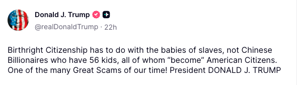 川普现身最高法:出生公民权不是给中国富翁后代的 川普现身最高法:出生公民权不是给中国富翁后代的