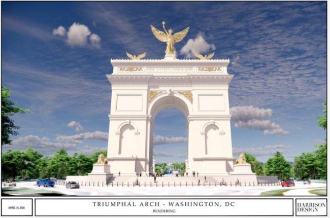 狮鹰环绕 金光闪耀 川普华府凯旋门设计曝光 狮鹰环绕 金光闪耀 川普华府凯旋门设计曝光