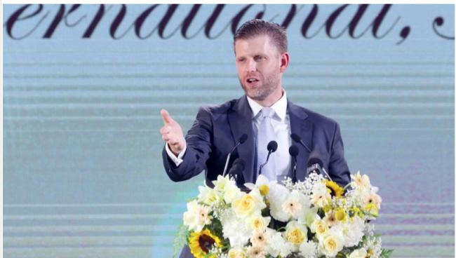 川普次子埃里克夫妇将随同访华 只为见证这一刻 川普次子埃里克夫妇将随同访华 只为见证这一刻