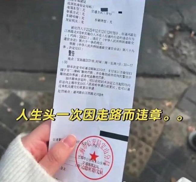 游客曝在上海街头“走路也罚款” 交管还原真相 游客曝在上海街头“走路也罚款” 交管还原真相