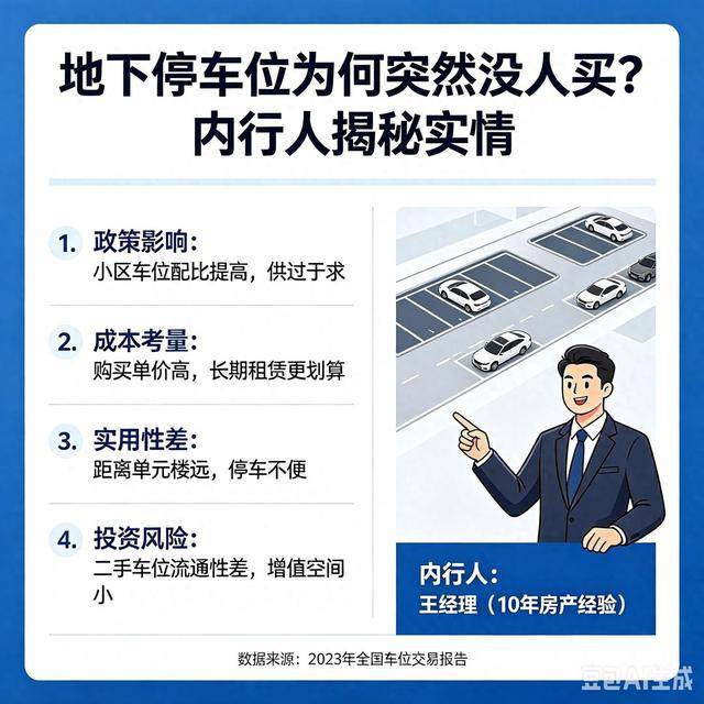 为什么地下停车位突然没人买了?内行人说出实情 为什么地下停车位突然没人买了?内行人说出实情