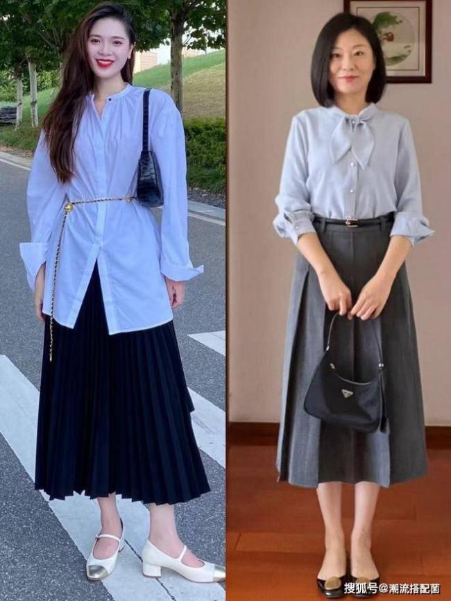“衬衫+百褶裙”才是最适合中年女人的打扮 “衬衫+百褶裙”才是最适合中年女人的打扮