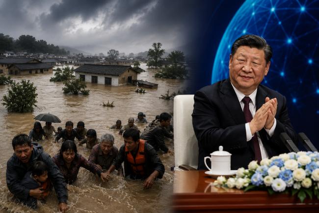 这一幕太讽刺!半个中国泡洪水,习还在做梦 这一幕太讽刺!半个中国泡洪水,习还在做梦